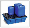 Auffangwanne PolySafe PSW 6.2 aus Polyethylen, mit PE-Gitterrost, für 2 Fässer à 60 Liter