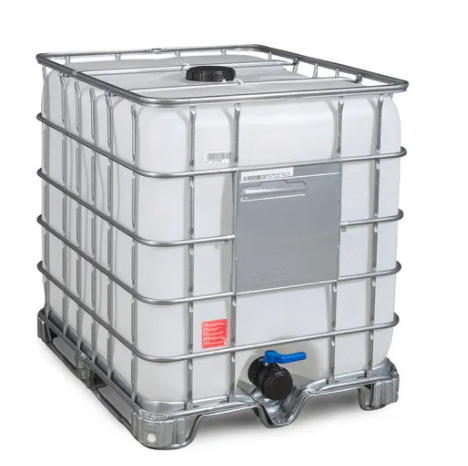IBC Container, Stahlkufen, 1000 Liter, Öffnung NW150, Auslauf NW80