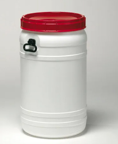 Superweithalsfass SWH 110, aus Polyethylen (PE), 110 Liter Volumen, weiß/rot